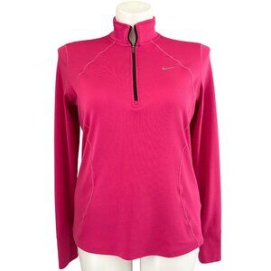 Nike Pink Dri-FIT Zip-Up Running Top, Long Sleeves Women's Size XL
